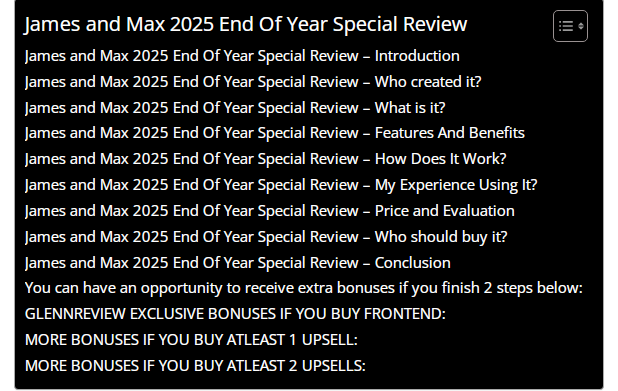 James and Max 2025 End Of Year Special
